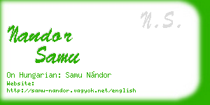 nandor samu business card